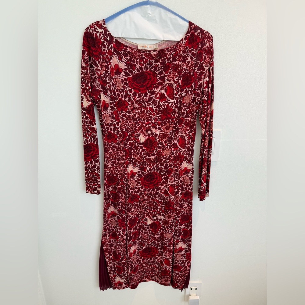 Tory Burch Floral Long Sleeve Midi Dress - Size Small